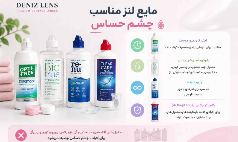 مایع لنز مناسب چشم حساس